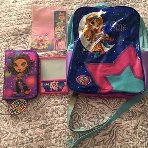 Lisa Frank Moon Girl backpack lot